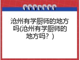 沧州有学厨师的地方吗(沧州有学厨师的地方吗？)