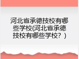 河北省承德技校有哪些学校(河北省承德技校有哪些学校？)