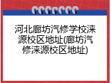 河北廊坊汽修学校涞源校区地址(廊坊汽修涞源校区地址)