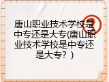 唐山职业技术学校是中专还是大专(唐山职业技术学校是中专还是大专？)
