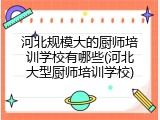 河北规模大的厨师培训学校有哪些(河北大型厨师培训学校)