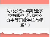河北公办中等职业学校有哪些(河北省公办中等职业学校有哪些？)