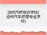 沧州汽修培训学校(沧州汽车修理专业学校)