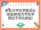 新东方烹饪学院河北保定(新东方烹饪学院位于河北保定)
