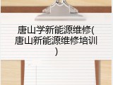 唐山学新能源维修(唐山新能源维修培训)