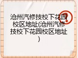 沧州汽修技校下花园校区地址(沧州汽修技校下花园校区地址)