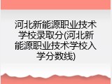 河北新能源职业技术学校录取分(河北新能源职业技术学校入学分数线)