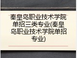 秦皇岛职业技术学院单招三类专业(秦皇岛职业技术学院单招专业)