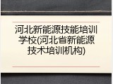 河北新能源技能培训学校(河北省新能源技术培训机构)