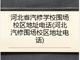 河北省汽修学校围场校区地址电话(河北汽修围场校区地址电话)