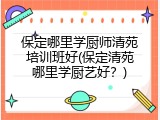 保定哪里学厨师清苑培训班好(保定清苑哪里学厨艺好？)