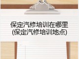 保定汽修培训在哪里(保定汽修培训地点)