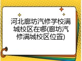 河北廊坊汽修学校满城校区在哪(廊坊汽修满城校区位置)