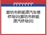 廊坊市新能源汽车维修培训(廊坊市新能源汽修培训)