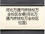 河北万通汽修技校万全校区在哪(河北万通汽修技校万全校区位置)