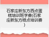 石家庄新东方西点蛋糕培训班学费(石家庄新东方糕点培训费)