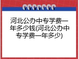 河北公办中专学费一年多少钱(河北公办中专学费一年多少)