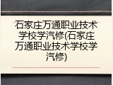 石家庄万通职业技术学校学汽修(石家庄万通职业技术学校学汽修)