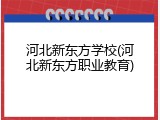 河北新东方学校(河北新东方职业教育)
