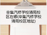 辛集汽修学校清苑校区在哪(辛集汽修学校清苑校区地址)