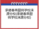 承德春燕厨师学校涞源分校(承德春燕厨师学校涞源分校)