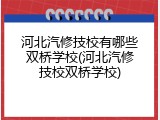 河北汽修技校有哪些双桥学校(河北汽修技校双桥学校)