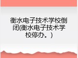 衡水电子技术学校倒闭(衡水电子技术学校停办。)