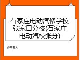 石家庄电动汽修学校张家口分校(石家庄电动汽校张分)