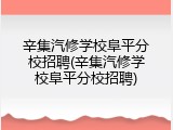 辛集汽修学校阜平分校招聘(辛集汽修学校阜平分校招聘)