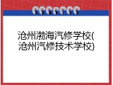 沧州渤海汽修学校(沧州汽修技术学校)