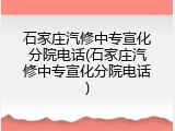 石家庄汽修中专宣化分院电话(石家庄汽修中专宣化分院电话)