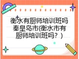 衡水有厨师培训班吗秦皇岛市(衡水市有厨师培训班吗？)