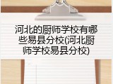 河北的厨师学校有哪些易县分校(河北厨师学校易县分校)