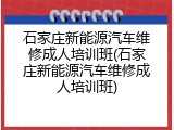 石家庄新能源汽车维修成人培训班(石家庄新能源汽车维修成人培训班)