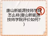 唐山新能源技师学院怎么样(唐山新能源技师学院评价如何？)
