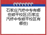 石家庄汽修中专有哪些顺平校区(石家庄汽修中专顺平校区有哪些)