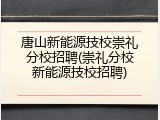 唐山新能源技校崇礼分校招聘(崇礼分校新能源技校招聘)