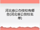 河北省公办技校有哪些(河北省公技校名单)