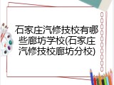 石家庄汽修技校有哪些廊坊学校(石家庄汽修技校廊坊分校)