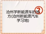 沧州学新能源车的地方(沧州新能源汽车学习地)