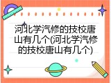 河北学汽修的技校唐山有几个(河北学汽修的技校唐山有几个)