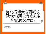 河北汽修大专容城校区地址(河北汽修大专容城校区位置)