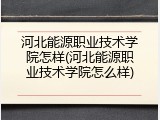 河北能源职业技术学院怎样(河北能源职业技术学院怎么样)