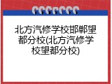 北方汽修学校邯郸望都分校(北方汽修学校望都分校)
