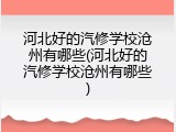 河北好的汽修学校沧州有哪些(河北好的汽修学校沧州有哪些)