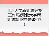 河北大学新能源好找工作吗(河北大学新能源就业前景如何？)