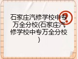 石家庄汽修学校中专万全分校(石家庄汽修学校中专万全分校)