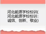 河北能源学校校训(河北能源学校校训：诚信、创新、敬业)