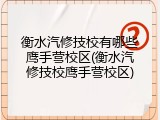 衡水汽修技校有哪些鹰手营校区(衡水汽修技校鹰手营校区)