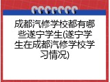 成都汽修学校都有哪些遂宁学生(遂宁学生在成都汽修学校学习情况)